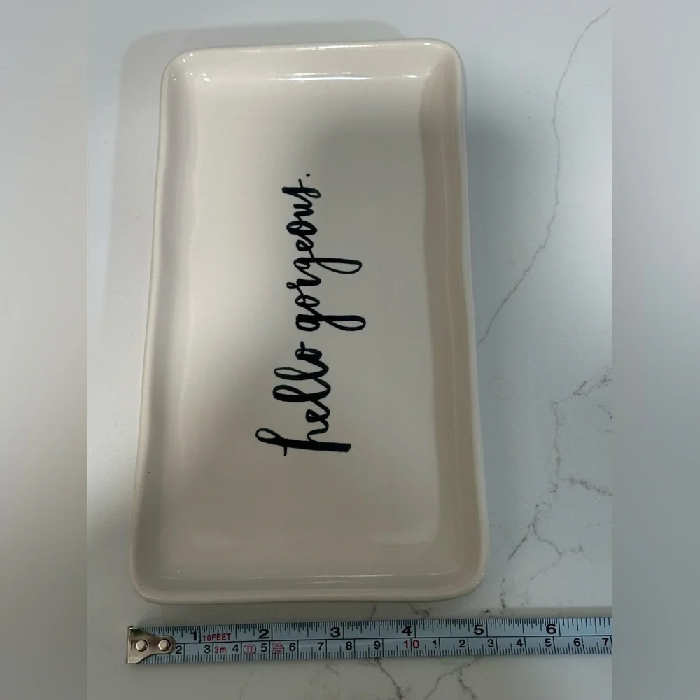 Rae Dunn Hello Gorgeous Plate Pottery Artisan Collection by MAGENTA Makeup Tray